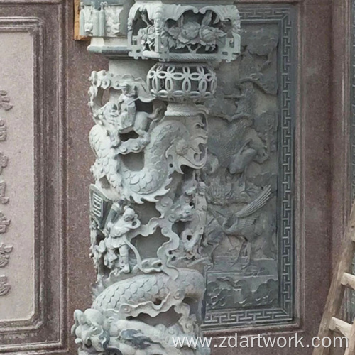 Customized relief dragon stone column